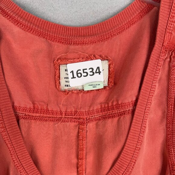 Anthropologie Saturday Sunday Ilene Jumpsuit Womens Medium Coral Wide Boho - Picture 16 of 16